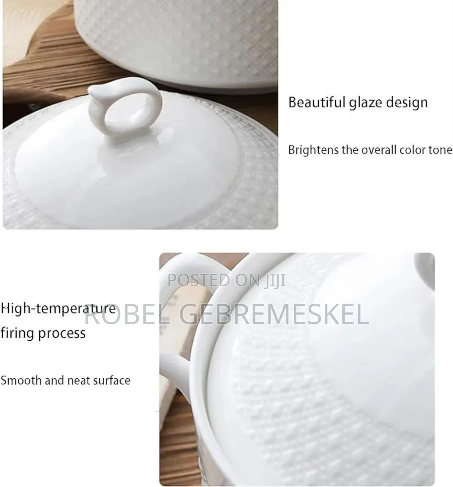 3 Set Ceramic Soup Pot
ጥራት ያላቸው የሴራሚክ ወጥ ማቅረቢያወች
