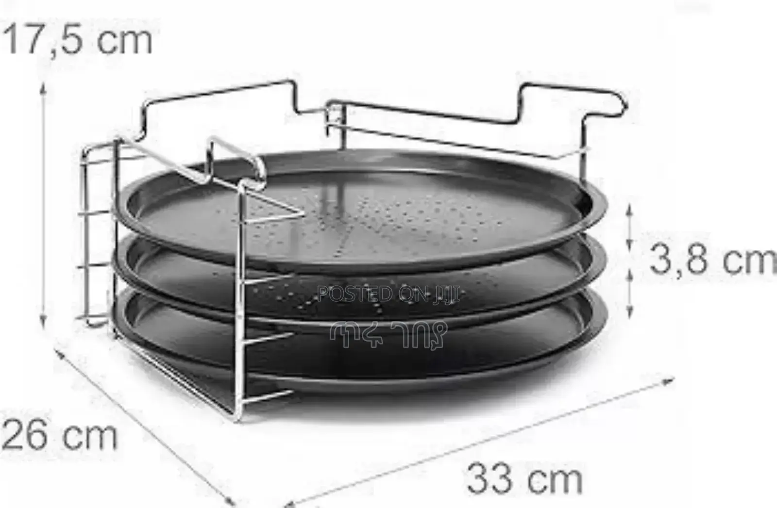 Three Layer Pizza Platte With Rack
