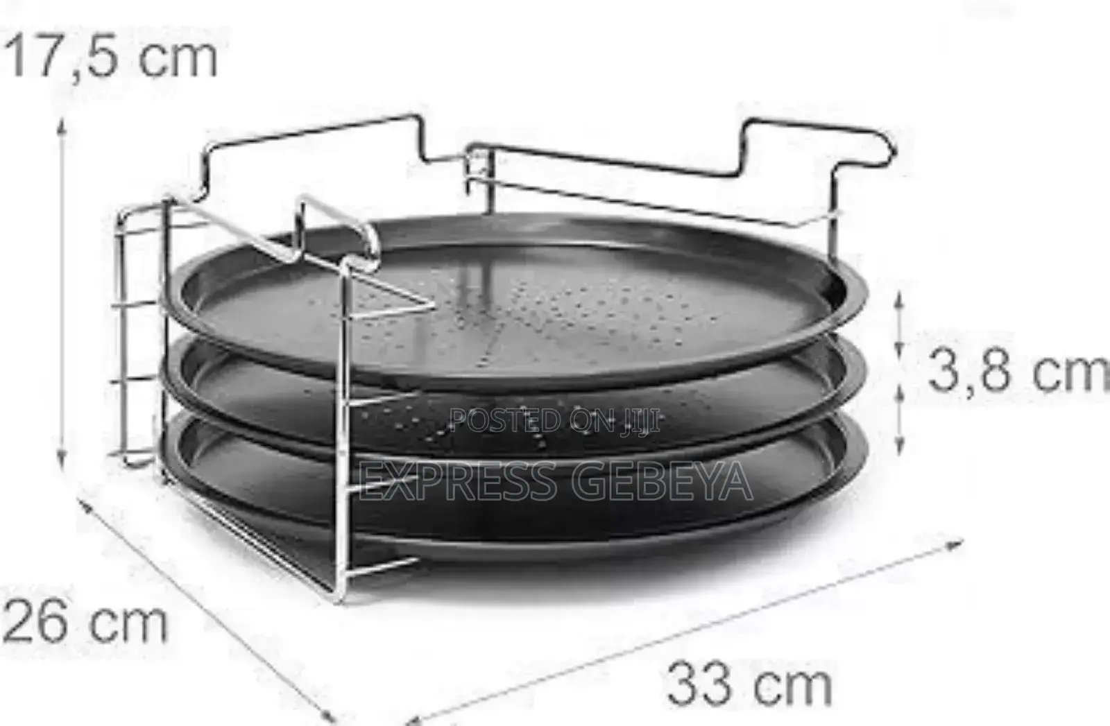 Three Layer Pizza Platte With Rack