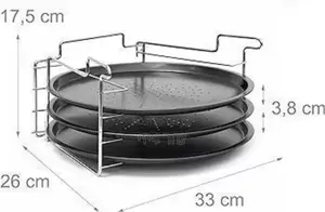Three Layer Pizza Platte With Rack