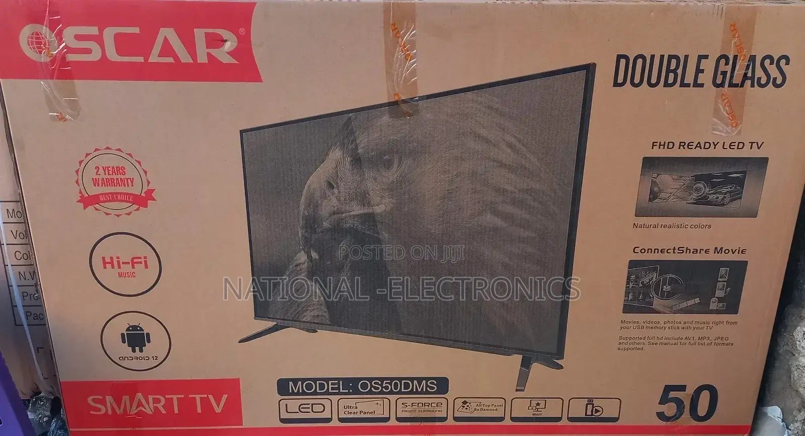 Oscar 50"Inch Tv Smart Android 13.0 Nwe 2025 Tv