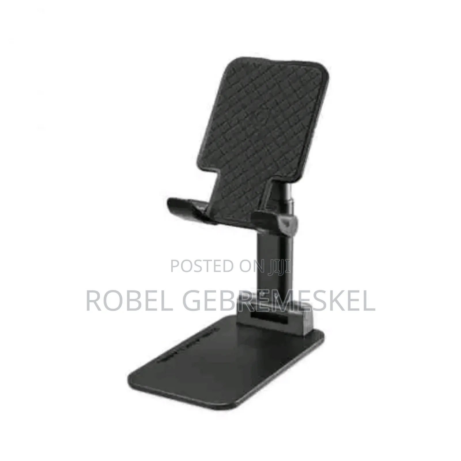 The Image Shows a White Folding Desktop Phone Stand