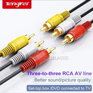 3 Rca Male to 3 Rca Male Composite Audio Video Av Cable Plug