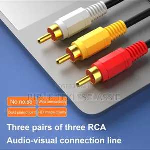 3 Rca Male to 3 Rca Male Composite Audio Video Av Cable Plug