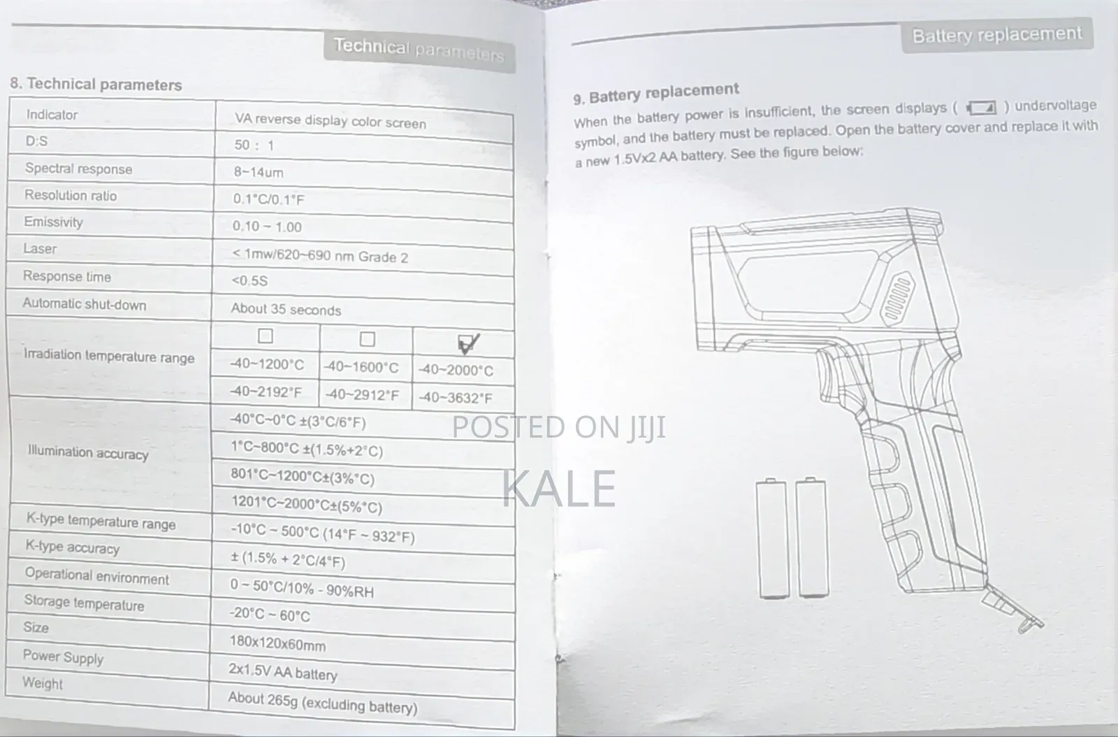 Infrared Thermometer 40°c-2000°c