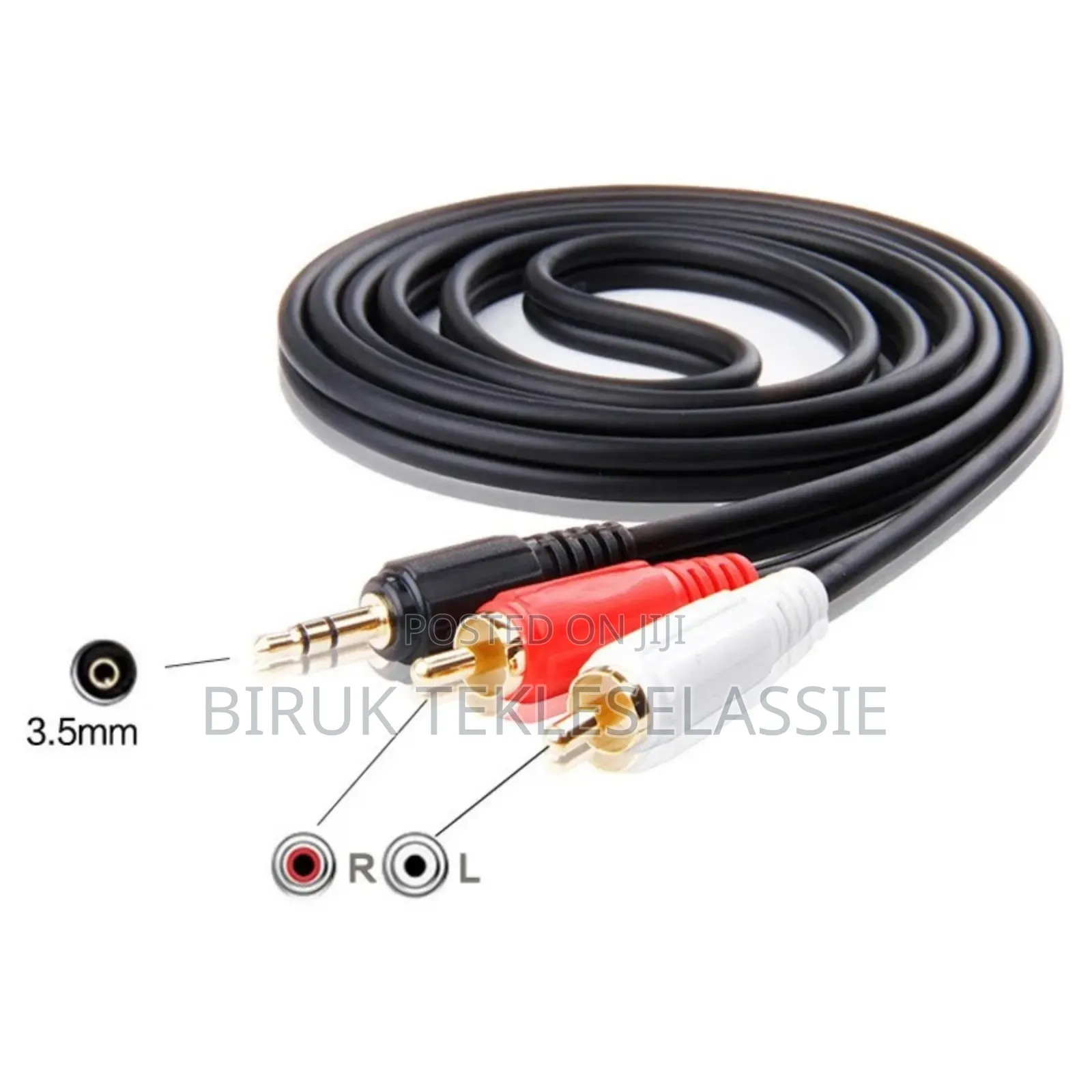 3.5mm Jack to 2 Rca Audio Cable 1 Meter