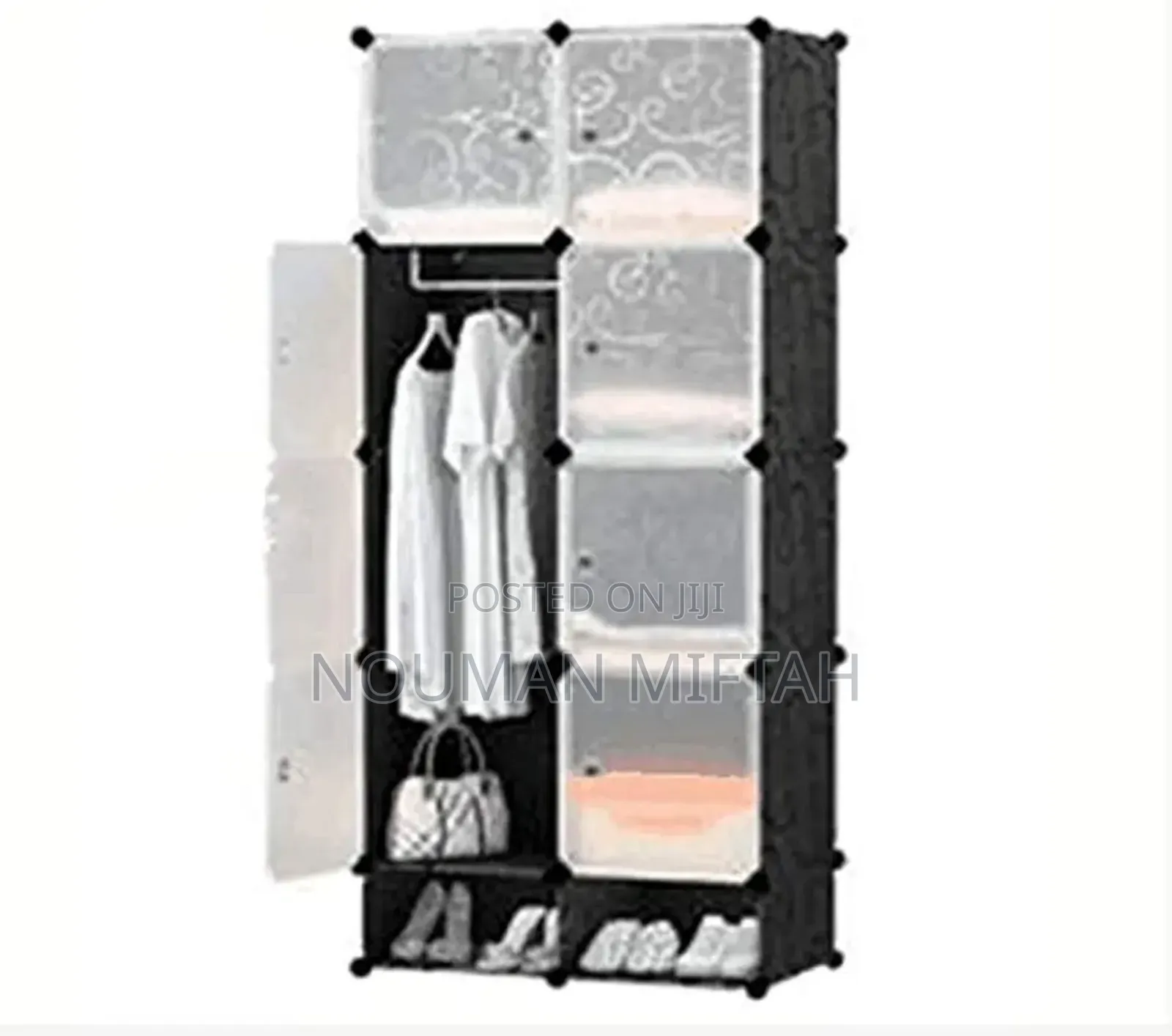 8 Cubes Plastic Wardrobe With Shoe's Rack