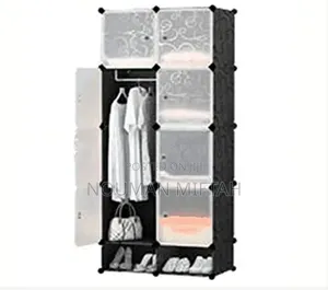 Photo - 8 Cubes Plastic Wardrobe With Shoe's Rack