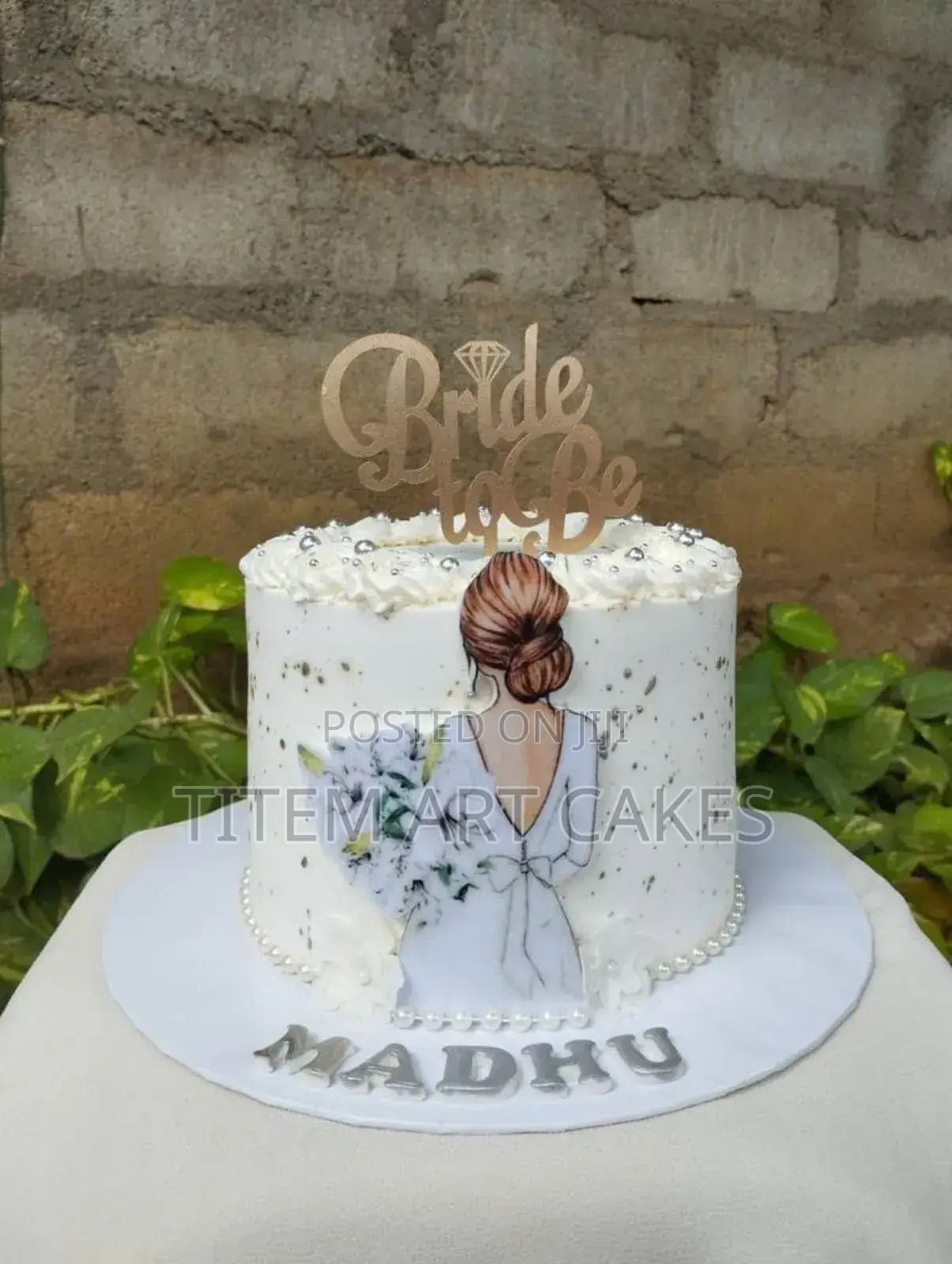 Bride to Be Cake White