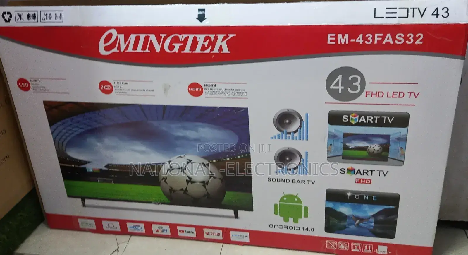 Emingtek 43"Inch Tv Smart Android 14.0 Tv