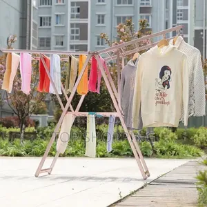 Photo - Aluminum Golden Foldable Hanger Clothes Rack Cloth Dryer
