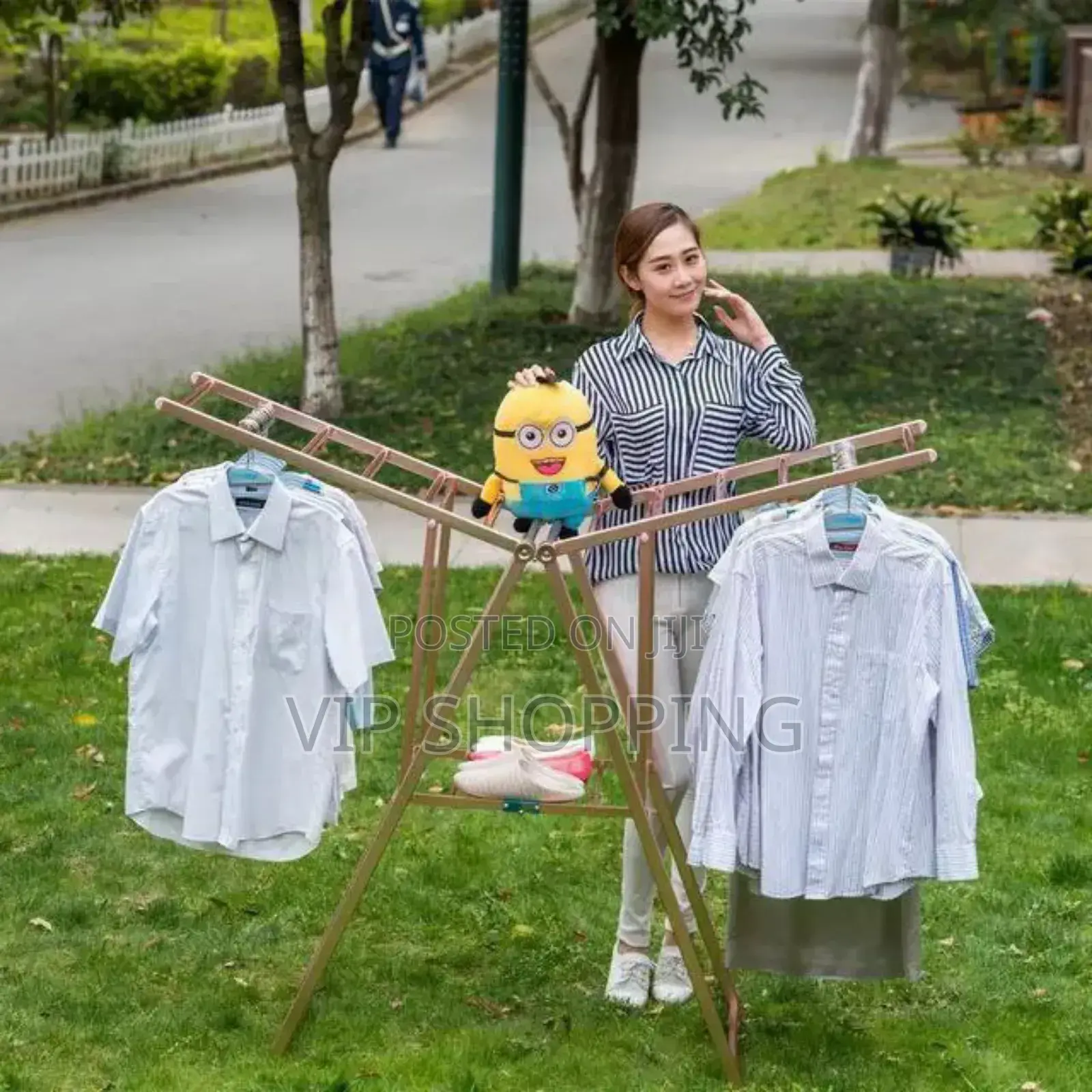 Aluminum Golden Foldable Hanger Clothes Rack Cloth Dryer