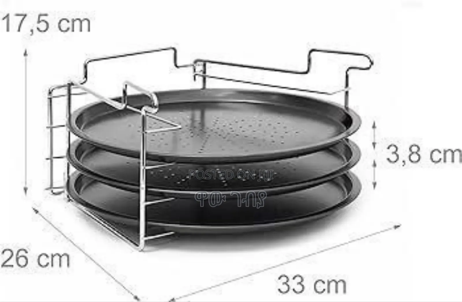 Three Layer Pizza Platte With Rack