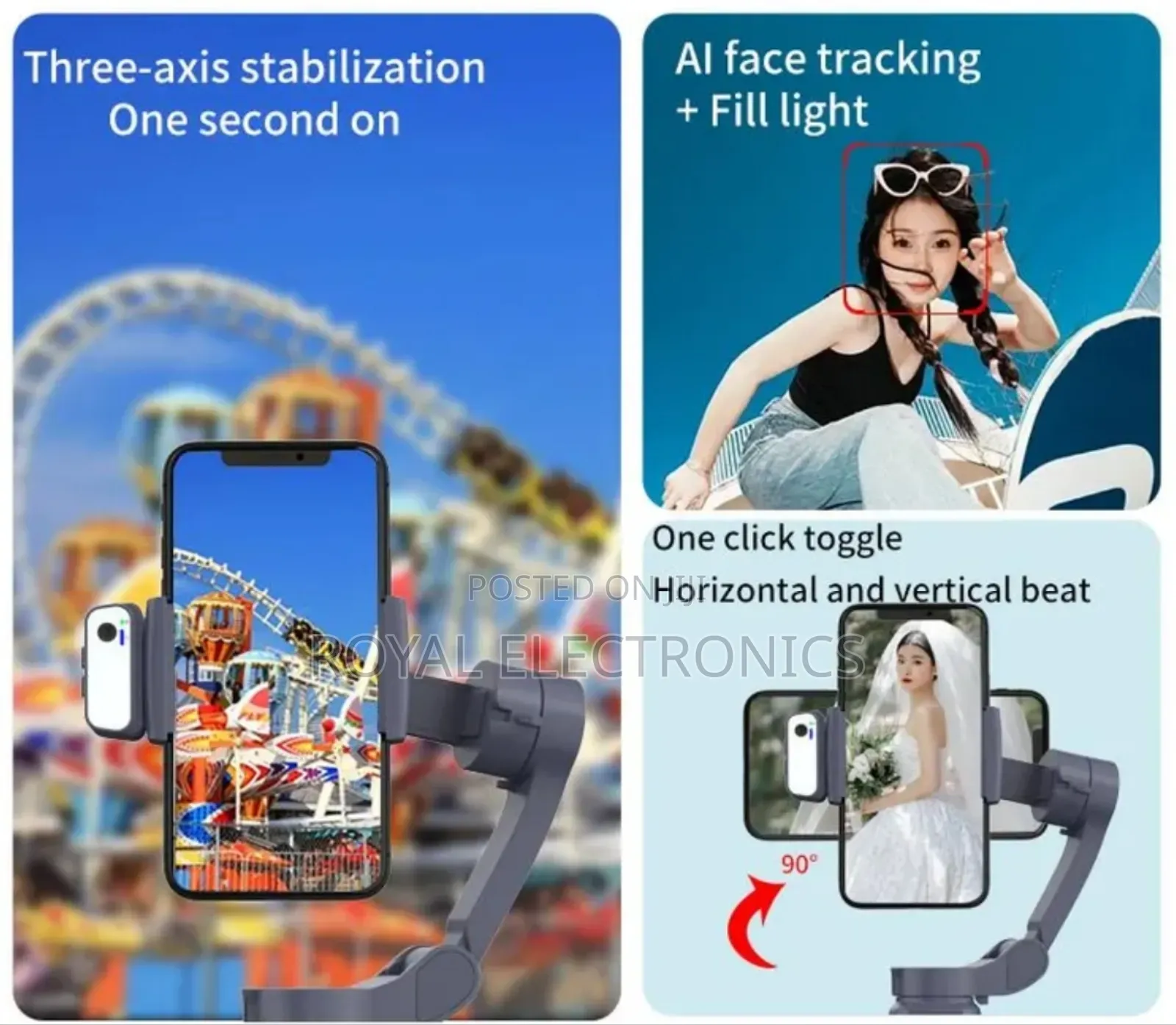 3 Axis Anti-Shake Gimbal With Ai Face Tracking Fill Light