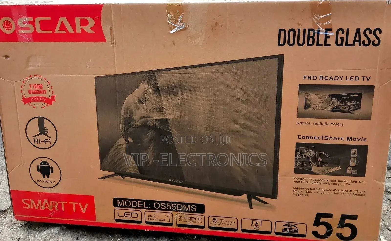 Oscar 55"Inch Tv Smart Android 13.0 Nwe 2025 Tv