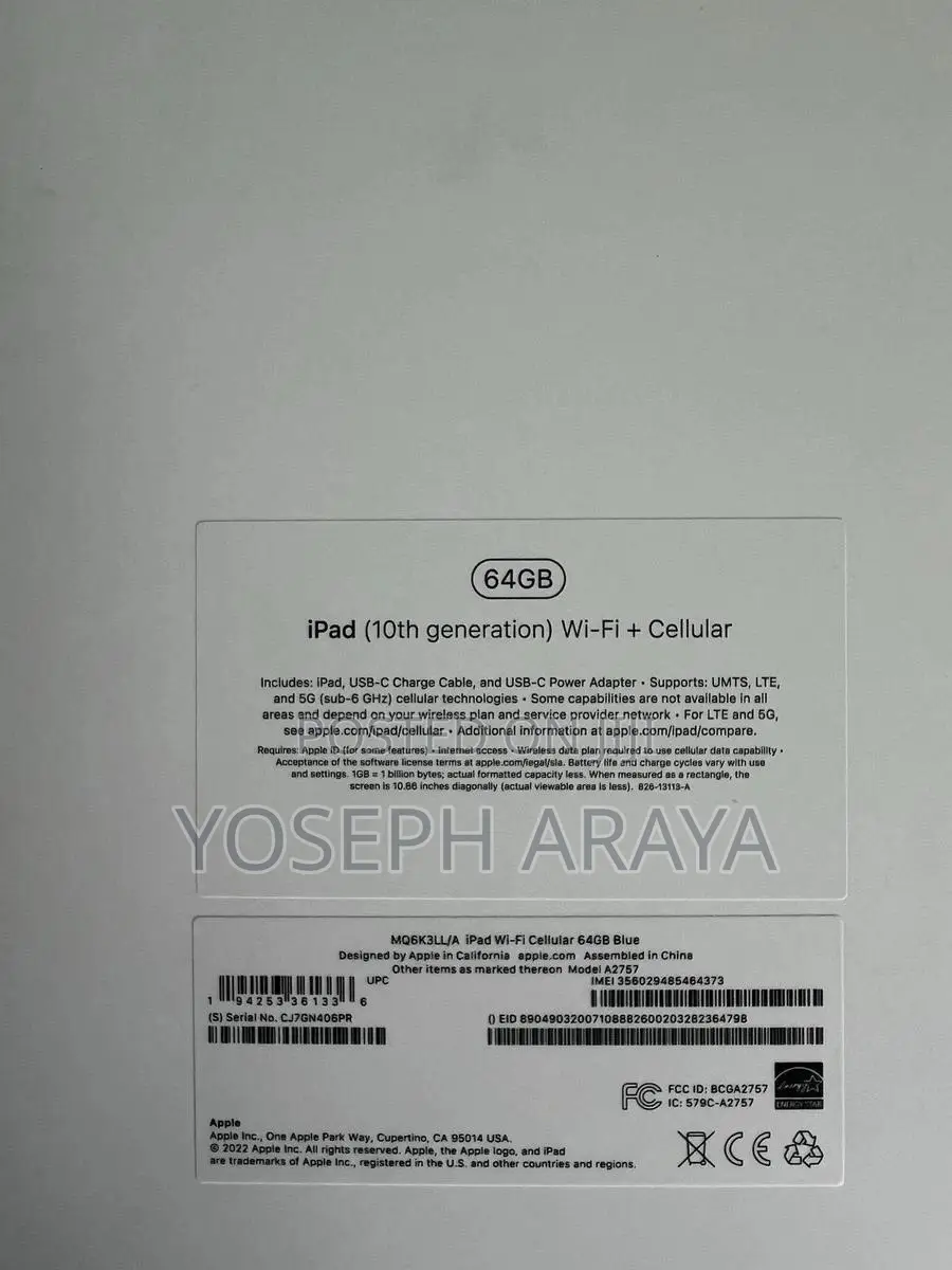 New Apple iPad (2022) 64 GB Blue