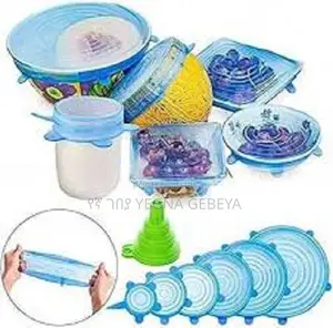 6 Pc Microwave Safe Silicone Stretch Lids