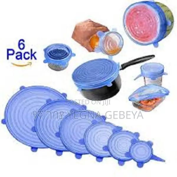 6 Pc Microwave Safe Silicone Stretch Lids
