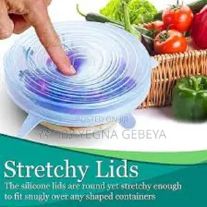 6 Pc Microwave Safe Silicone Stretch Lids