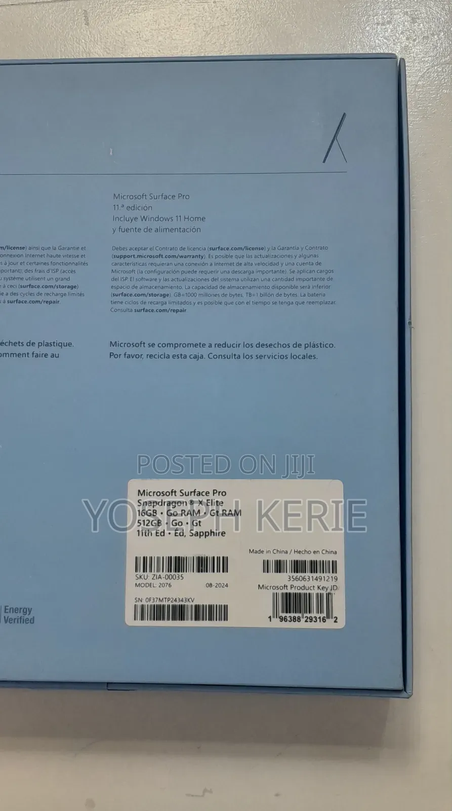 New Microsoft Surface Pro 11th Edition, a Copilot+ PC 16GB SSD 512GB