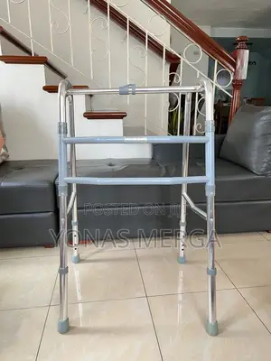 Photo - Folding Walker, Brushed Steel፶穴walker, 2 Front Wheels,4 Legs