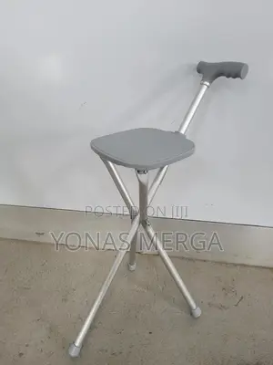 Flamingo Classic Walking Stick With Seat (Silver)