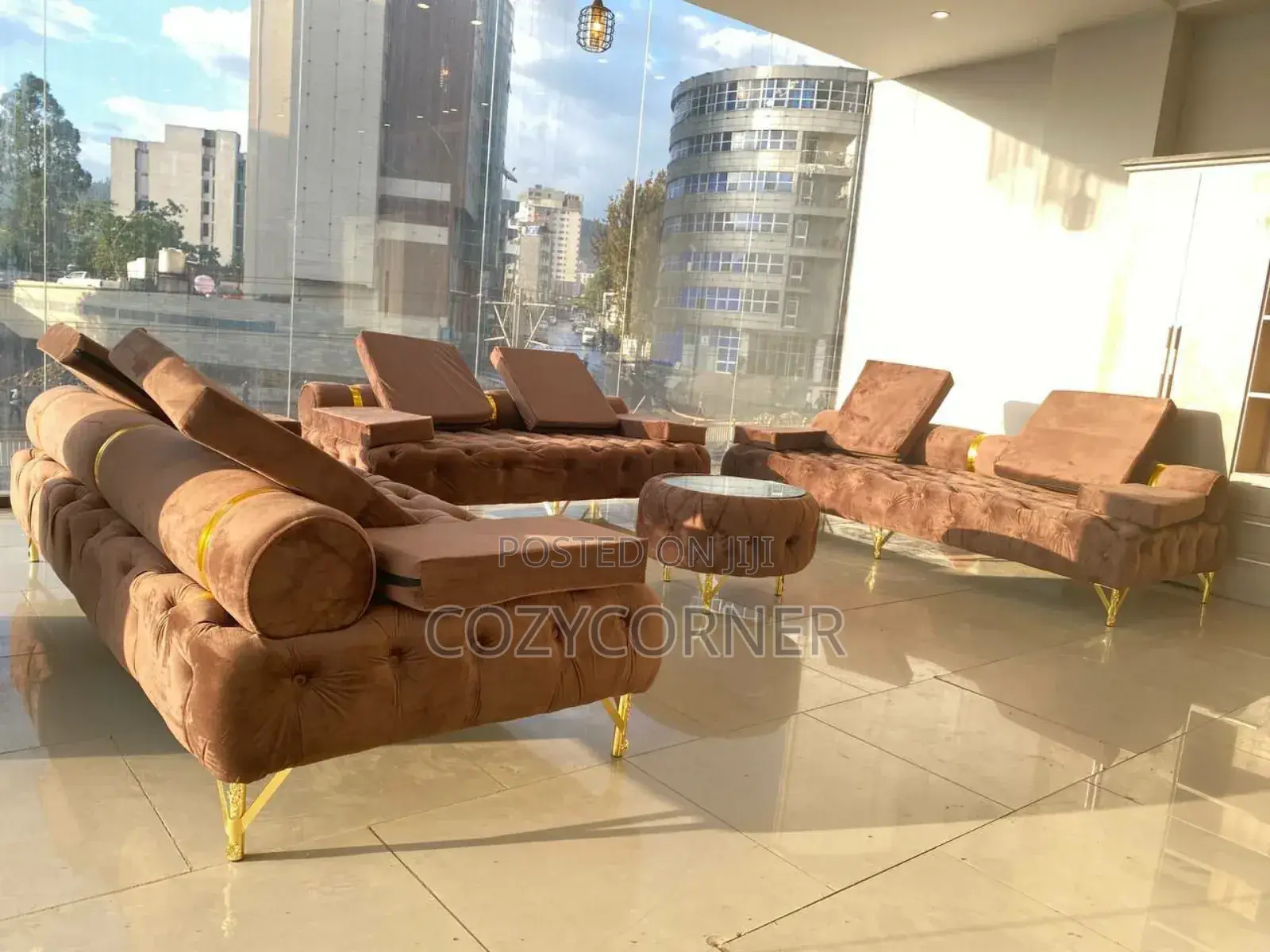 In Vogue Sofa Set With Oval Table