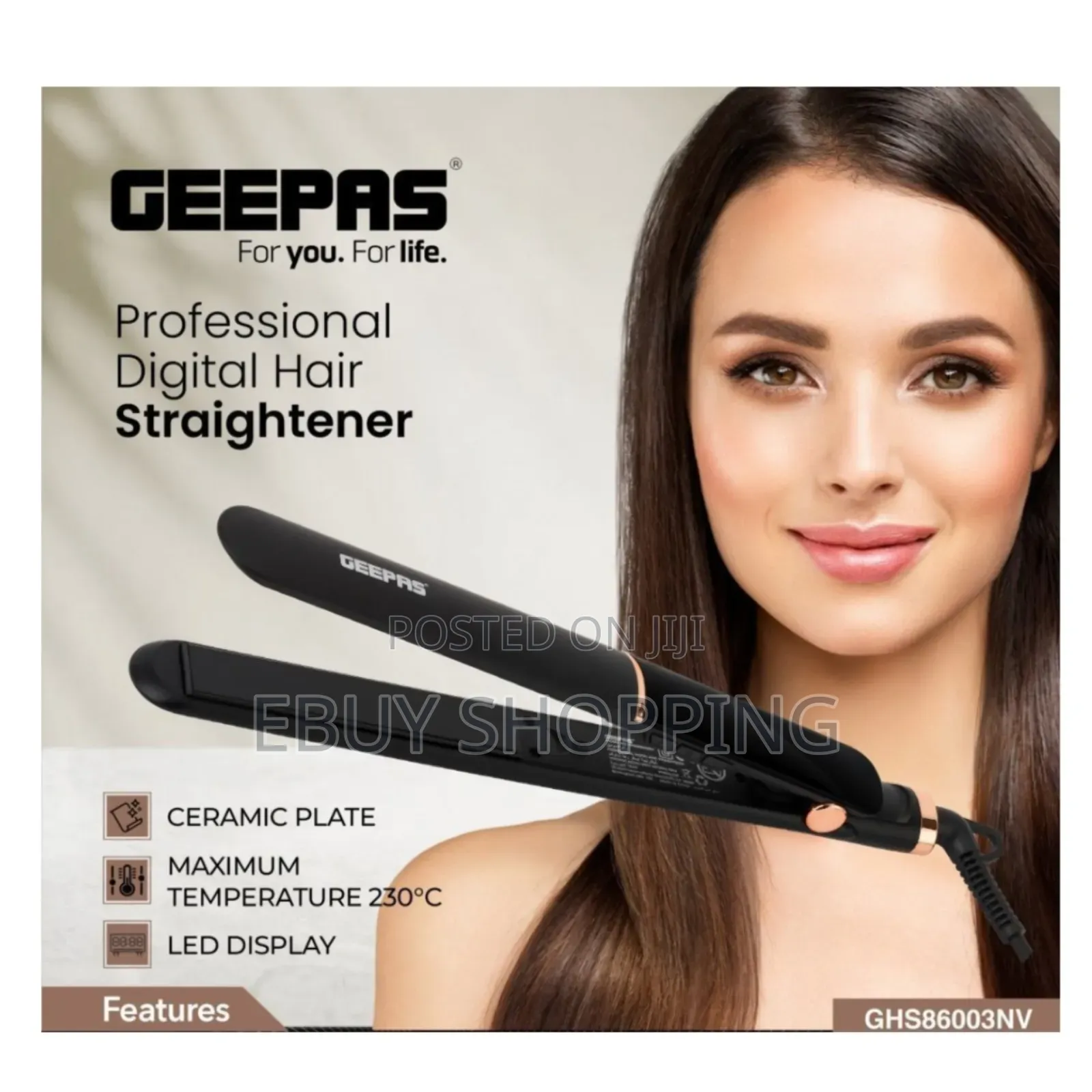 **Ceramic-coated Hair Straightener With Lcd Display – Geepas