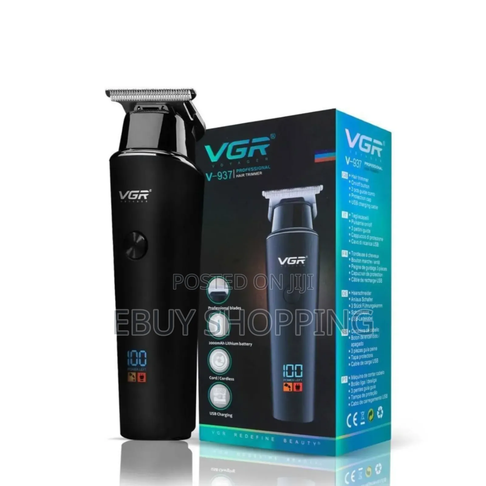 **Vgr v-937 Trimmer – 8.5h Runtime, Portable Easy to Clean