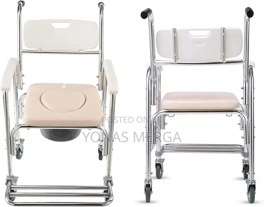Wheeled Commode Toilet Chair፬ōbathroom Bedroom Chair፮øtoilet