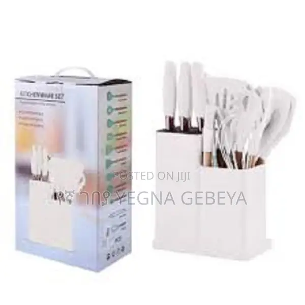 19-Piece Wooden Knife Set Kitchen Cooking Tools