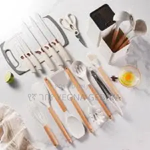 19-Piece Wooden Knife Set Kitchen Cooking Tools