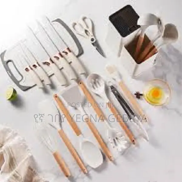19-Piece Wooden Knife Set Kitchen Cooking Tools