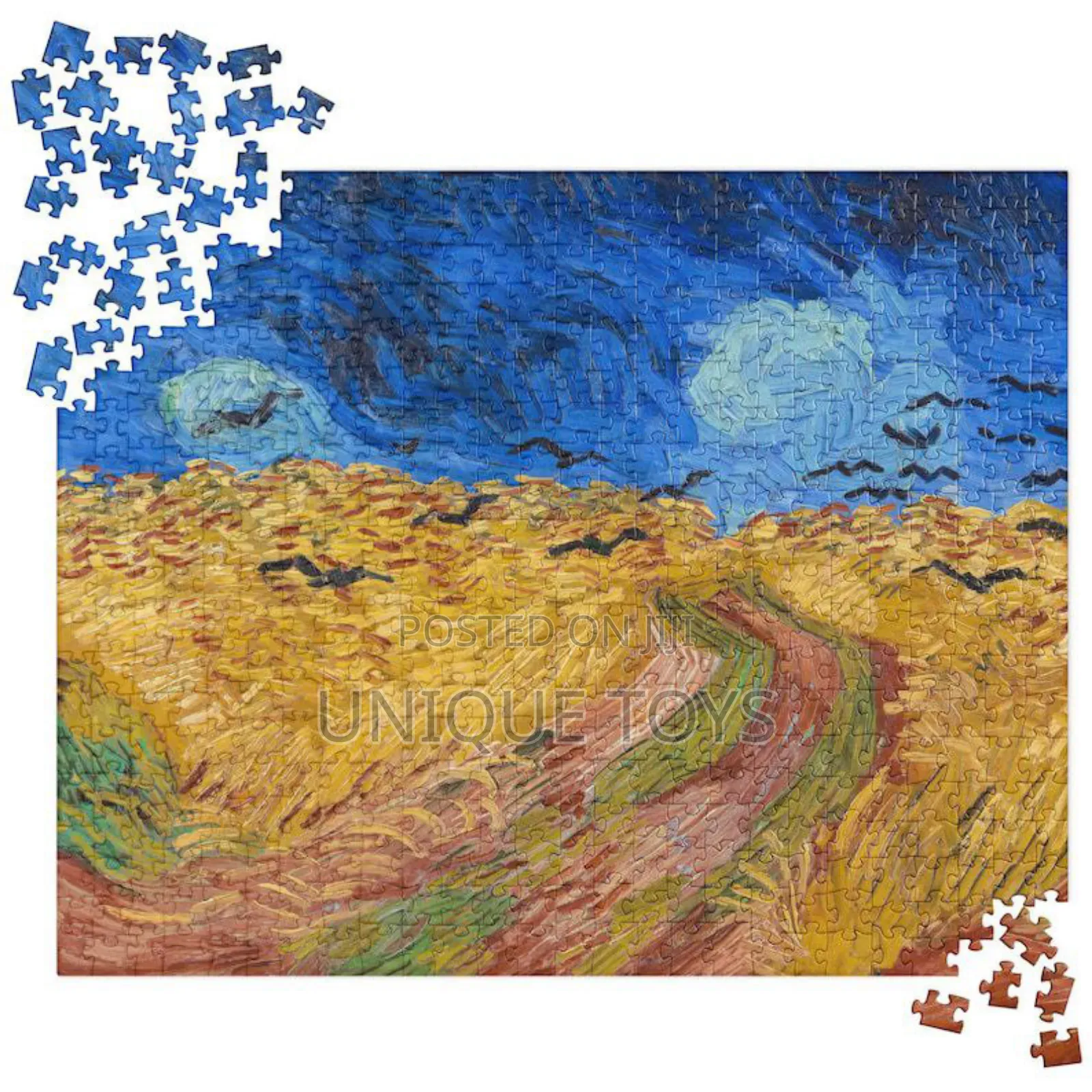 Fine Art Jigsaw Puzzle, Wheat Field With Crows, 1000 PCS
