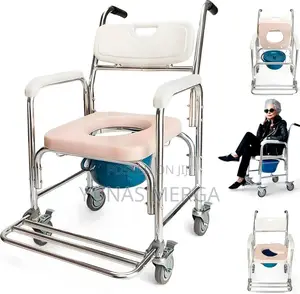 Photo - 3-in-1commode Chair With Wheels Rear Brake፺両commodes Bedside