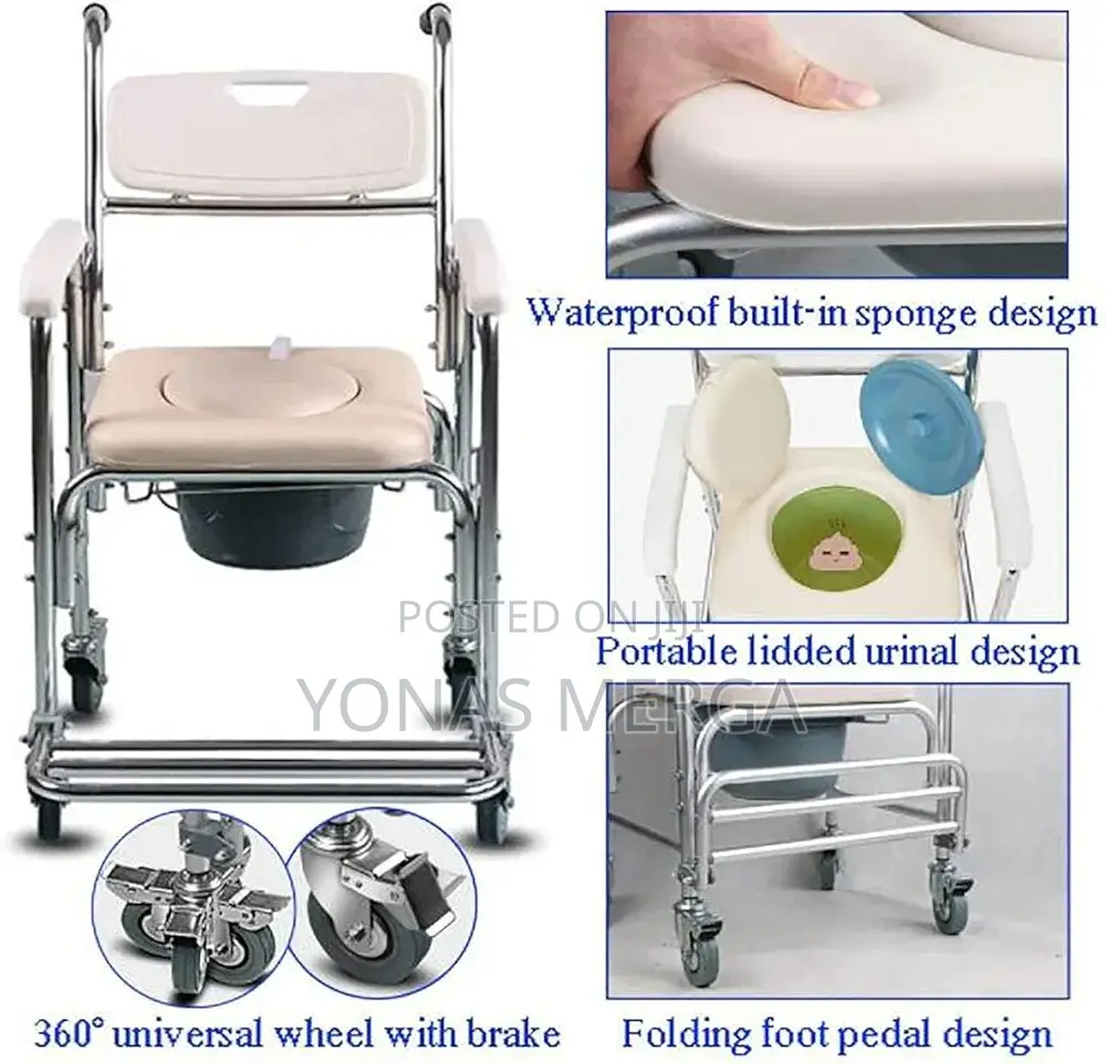 Bedside Commode Toilet Chair፸弒footrests for Added Comfort