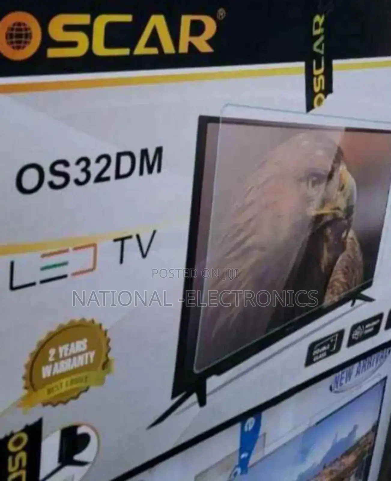 Oscar 32"Inch Tv Led Ddouble Gelas Tv