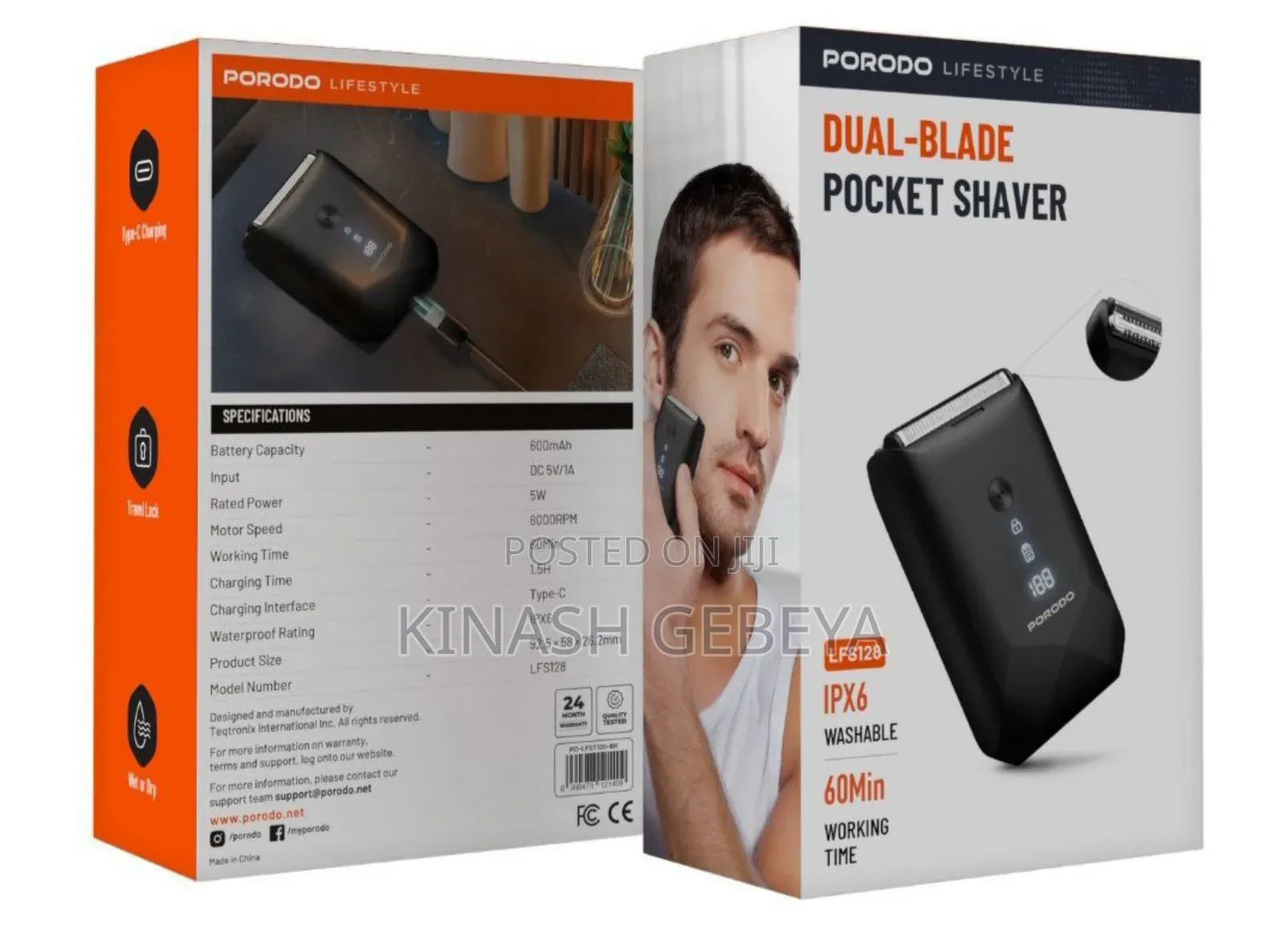 Porodo Dual Blade Pocket Shaver(ፀጉር መላጫ)