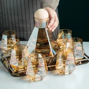 7 PCS Diamond Shaped Glassware Set