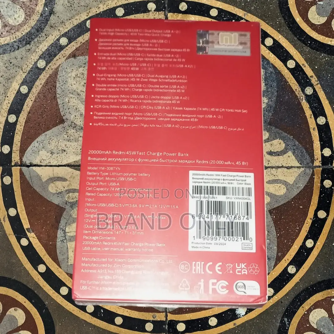 Always Be Prepared: Mi 20000mah Power Bank With Cable