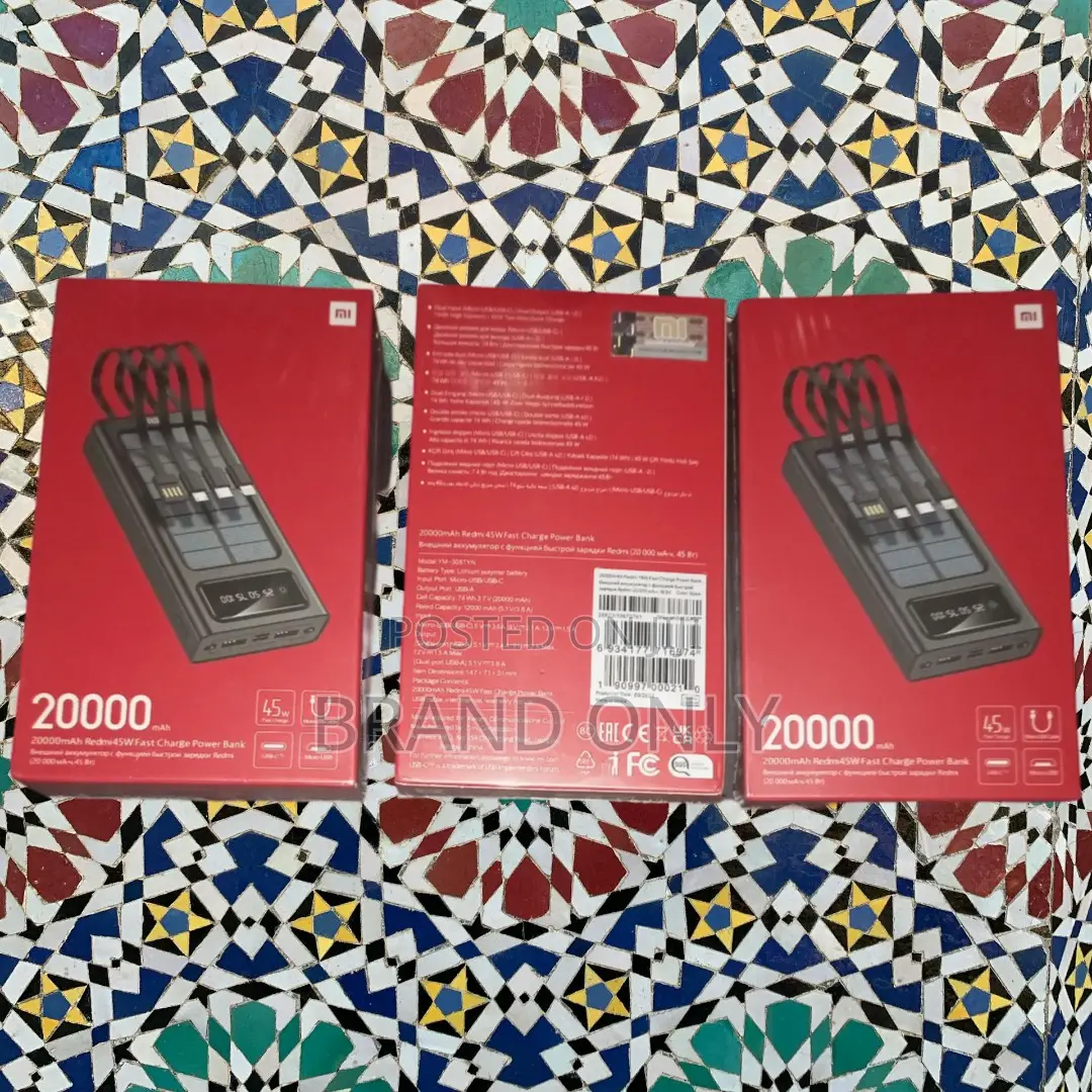 Mi 20000mah Power Bank With Cable - In Stock Now!