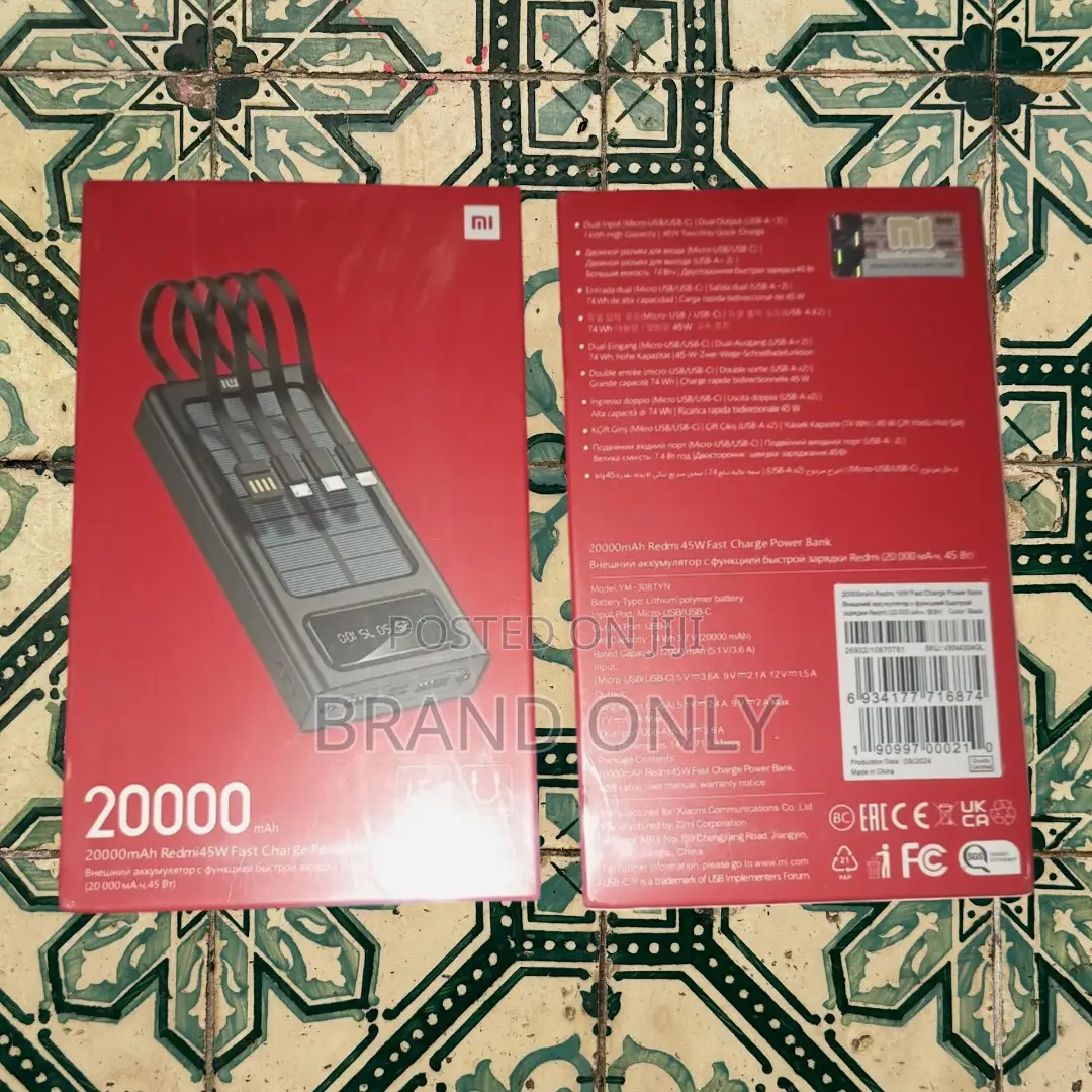 Genuine Xiaomi Accessory: Mi 20000mah + Cable