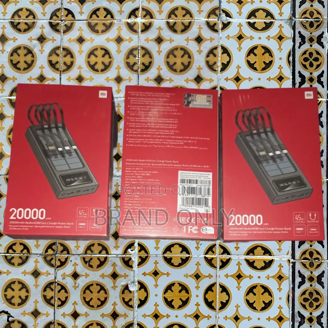 Multi-Port Output: Mi 20000mah Power Bank With Cable