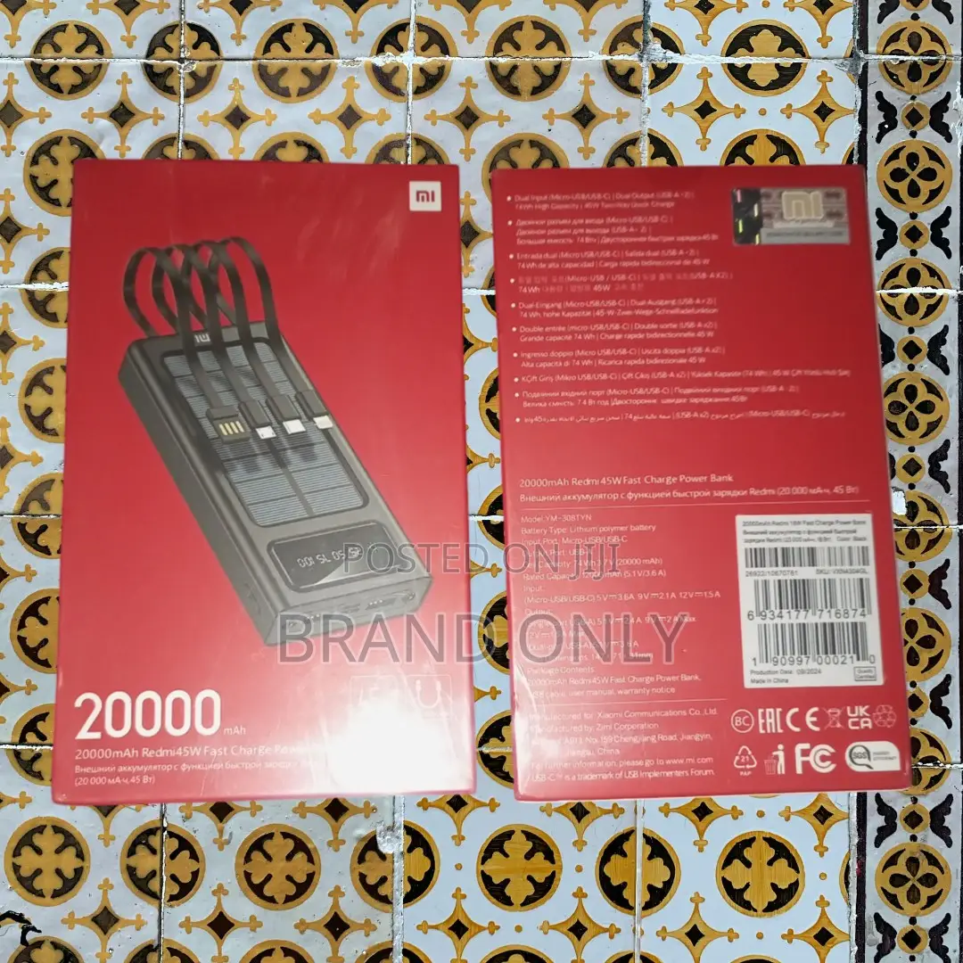 Multi-Port Output: Mi 20000mah Power Bank With Cable