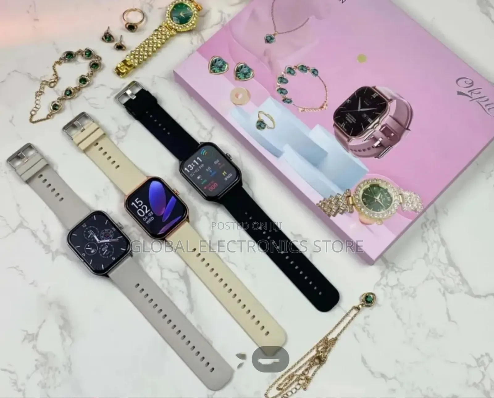የሴት ስማርት ሰዓት With Extra Watch and 5 Gift Jewellery Sets