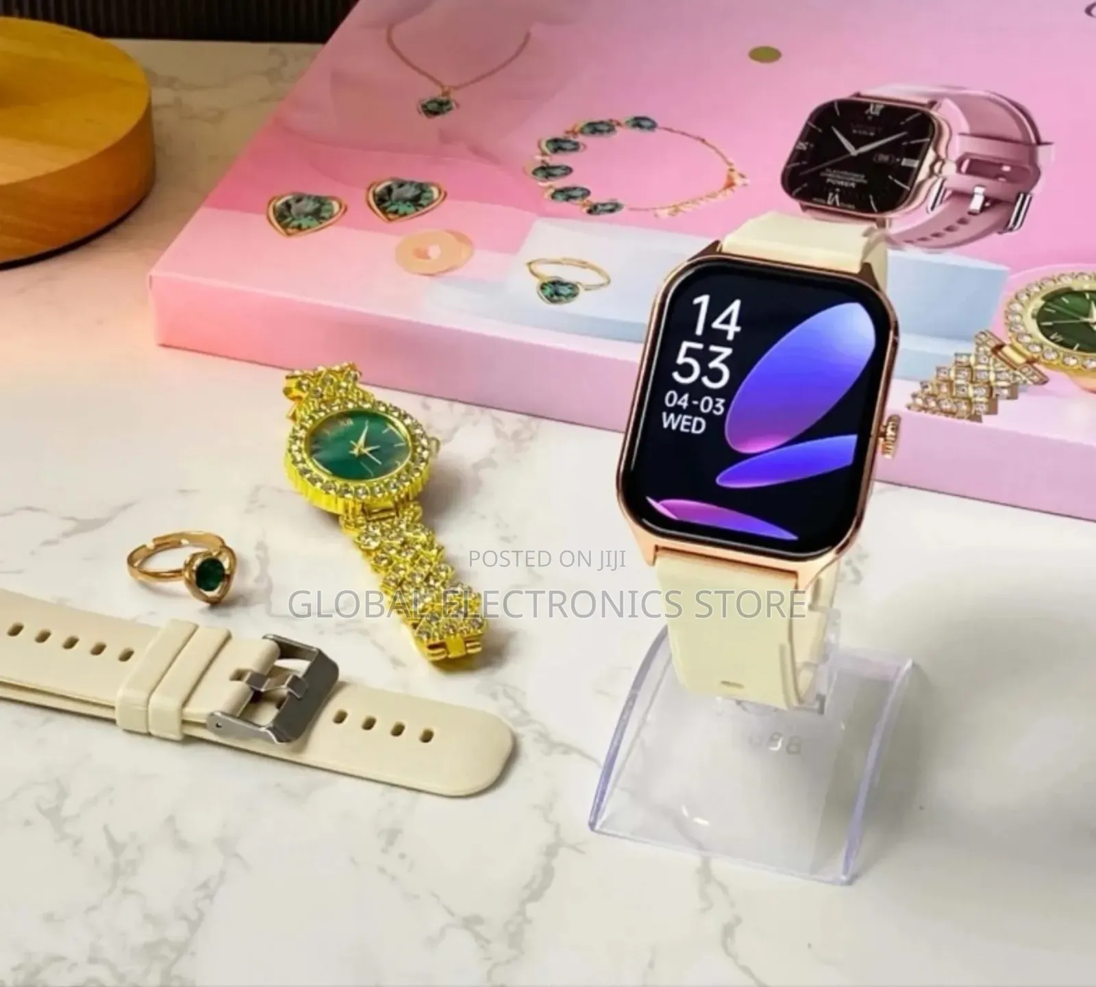 የሴት ስማርት ሰዓት With Extra Watch and 5 Gift Jewellery Sets