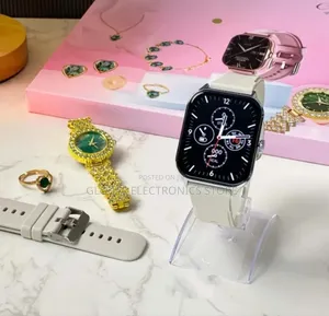 Photo - ነጭ የሴት Smart Watch Combo With Jewellery Sets