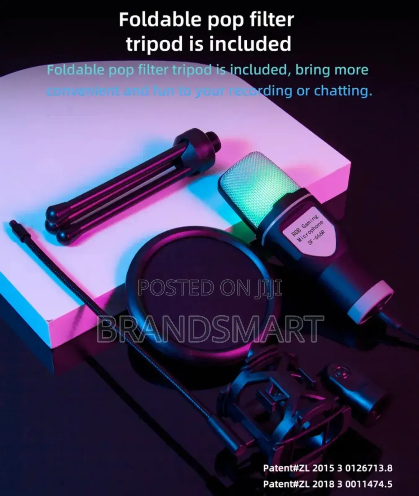 Computer Usb Condenser Cardioid Microphone RGB With Stand