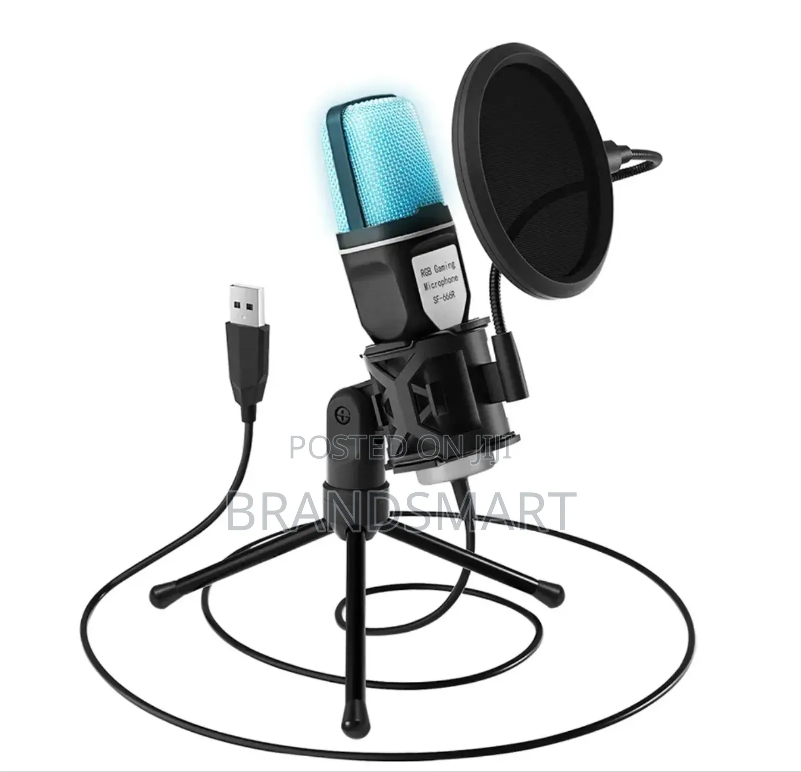 Computer Usb Condenser Cardioid Microphone RGB With Stand