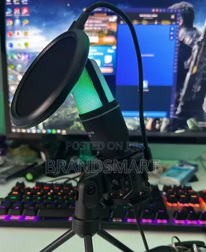Photo - Computer Usb Condenser Cardioid Microphone RGB With Stand